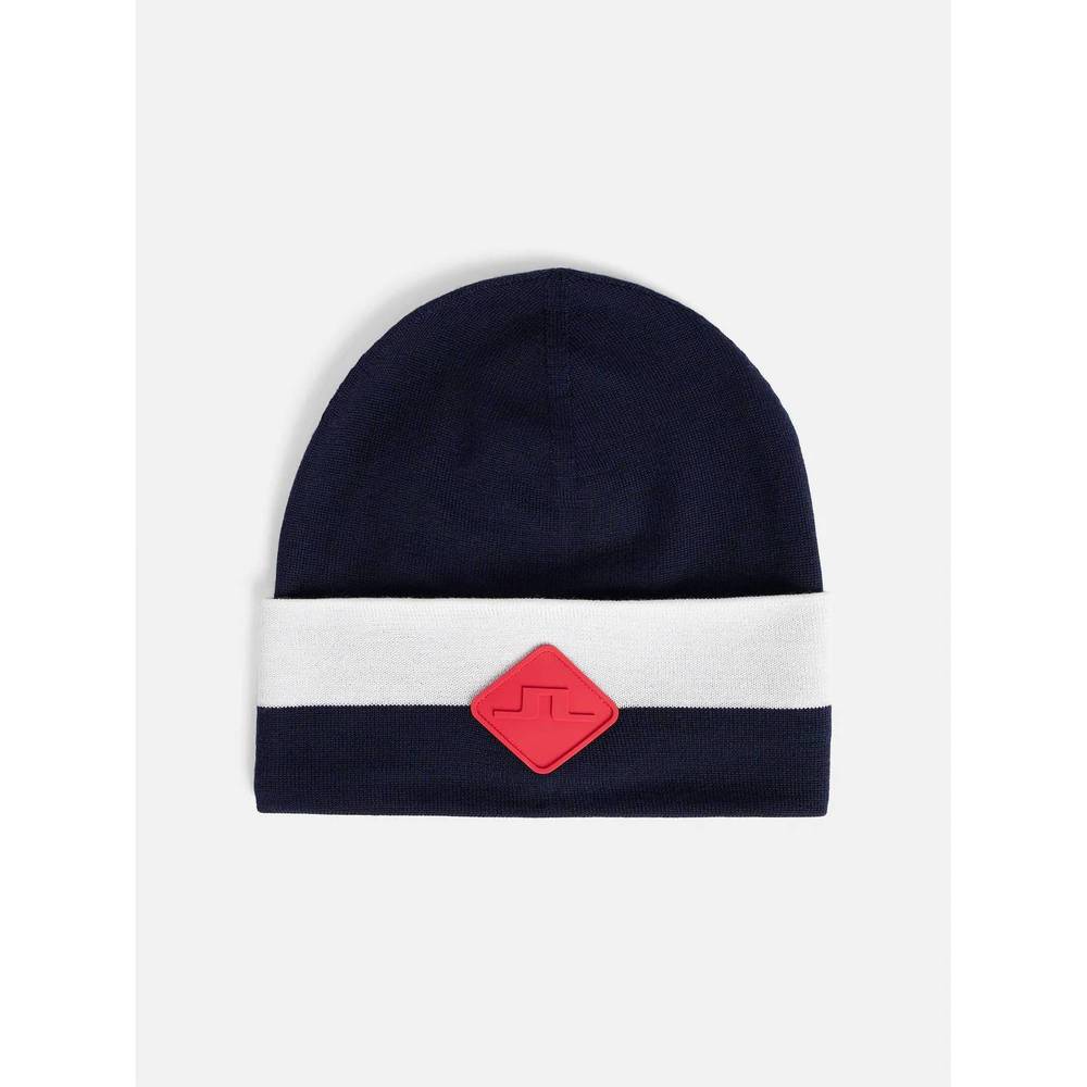 NEW J.LINDEBERG merino stripe hat in jl navy